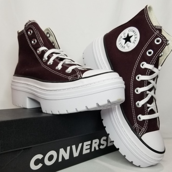 Converse Women's CTAS Lugged Heel Platform Hi Tops Size 8 A09401C Bloodstone NWT - Picture 1 of 9